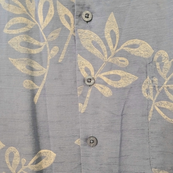 Mens Weekenders Blue Floral Silk Blend Button Down Short Sleeve Shirt US Size XL - Picture 9 of 11